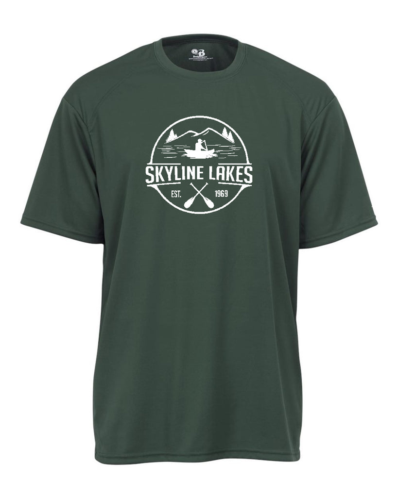 Skyline Lakes B-Core T-Shirt - 2120 w/ Canoe Design on Front.