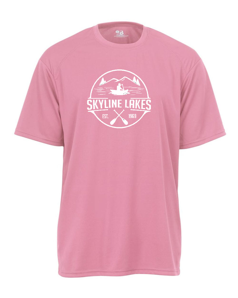 Skyline Lakes B-Core T-Shirt - 2120 w/ Canoe Design on Front.