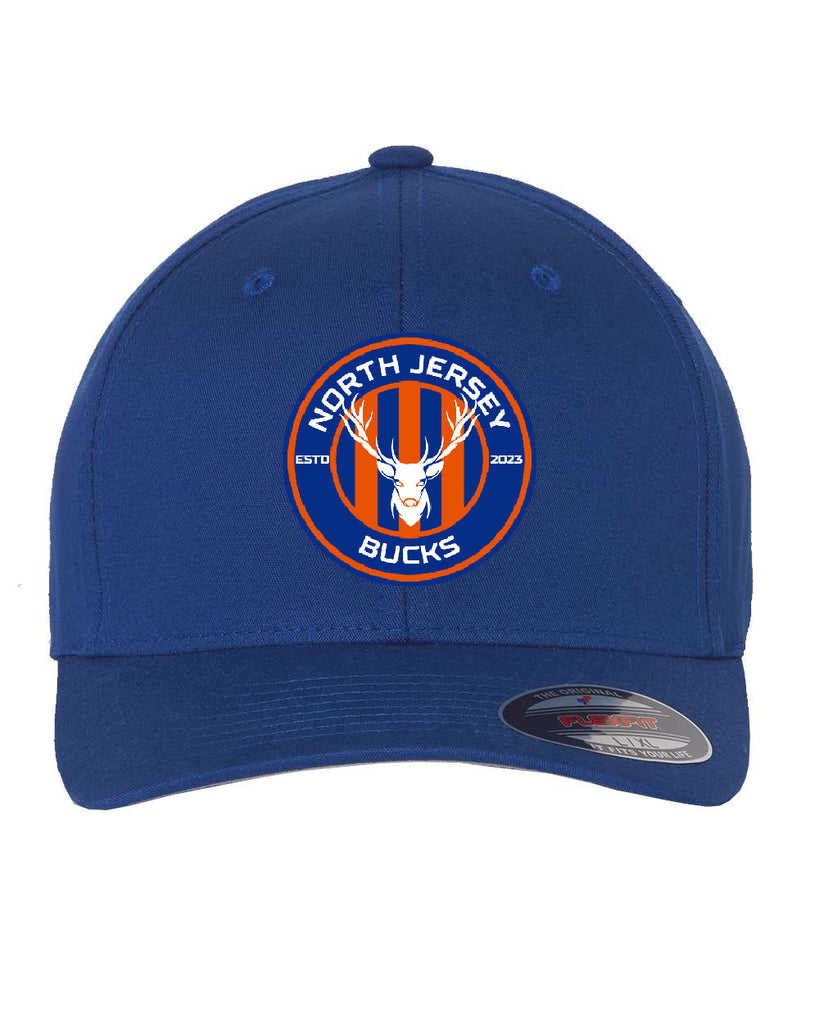 NJ Bucks Flexfit - V-Flexfit® Cotton Twill Cap - 5001 w/ NJB Circle Logo Embroidered on Front