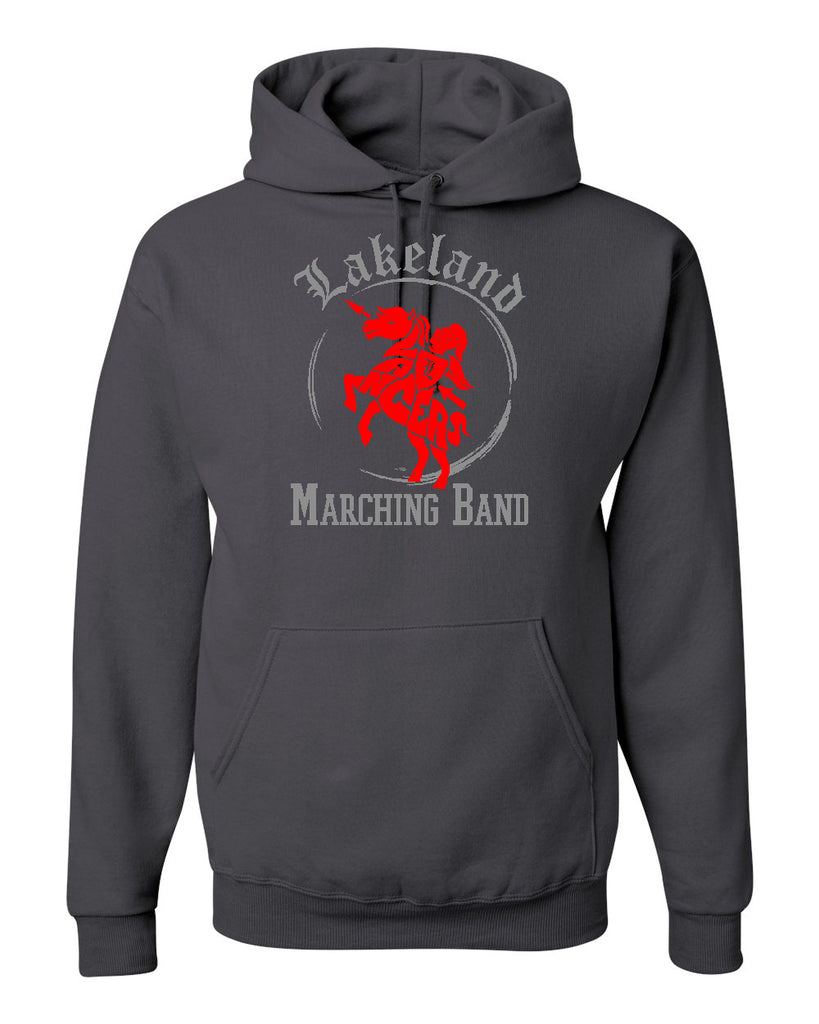 Lakeland Marching Band Charcoal Hooded Sweatshirt w/ LLMB24 Design on Front