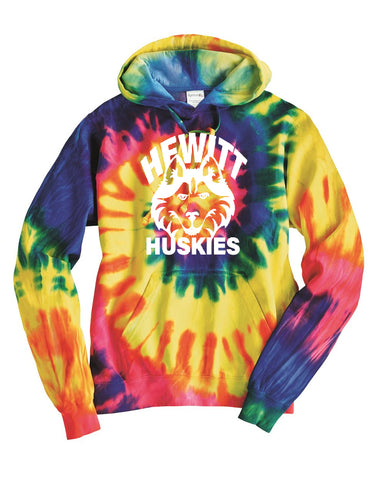 Hewitt Huskies Red JA Cosmic Fleece Hooded Sweatshirt - 8613 w/ Logo Design 1 on Front
