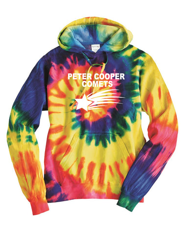 Peter Cooper School Dyenomite - RAINBOW FLO Blended Hooded Sweatshirt - 680VR w/ V1 Design on Front