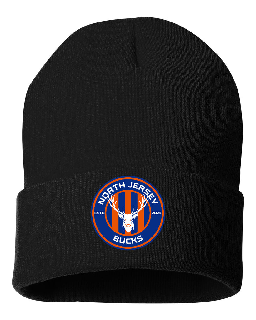 NJ Bucks Sportsman - 12" Solid Cuffed Beanie - SP12 w/ NJB Circle Logo Embroidered on Front HIP