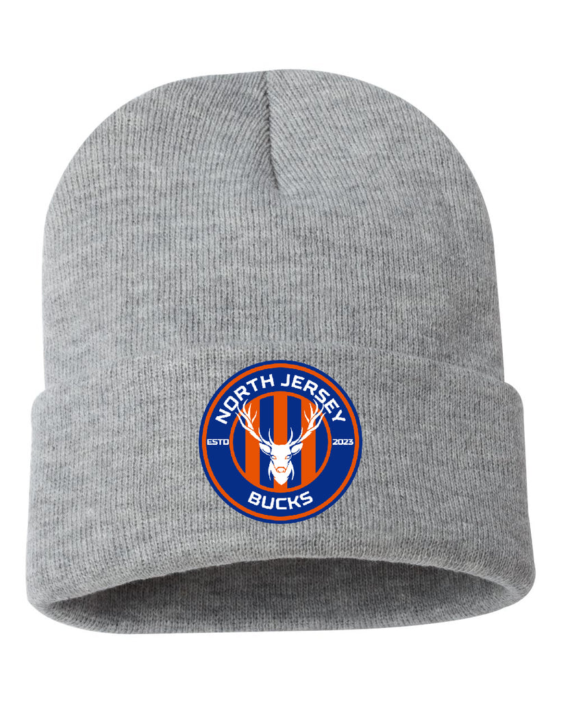 NJ Bucks Sportsman - 12" Solid Cuffed Beanie - SP12 w/ NJB Circle Logo Embroidered on Front HIP