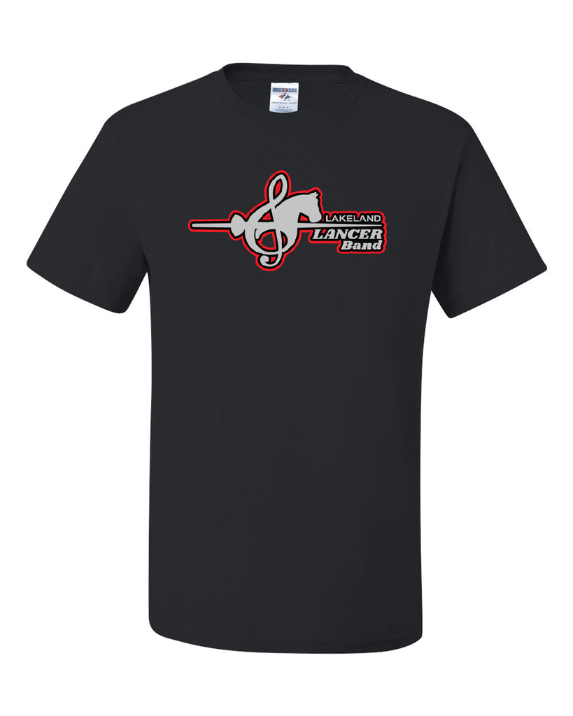 Lakeland Marching Band Black Short Sleeve Tee w/ LanceNote Design on Front