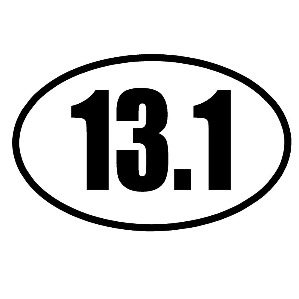13.1 half marathon running ol single color transfer type decal