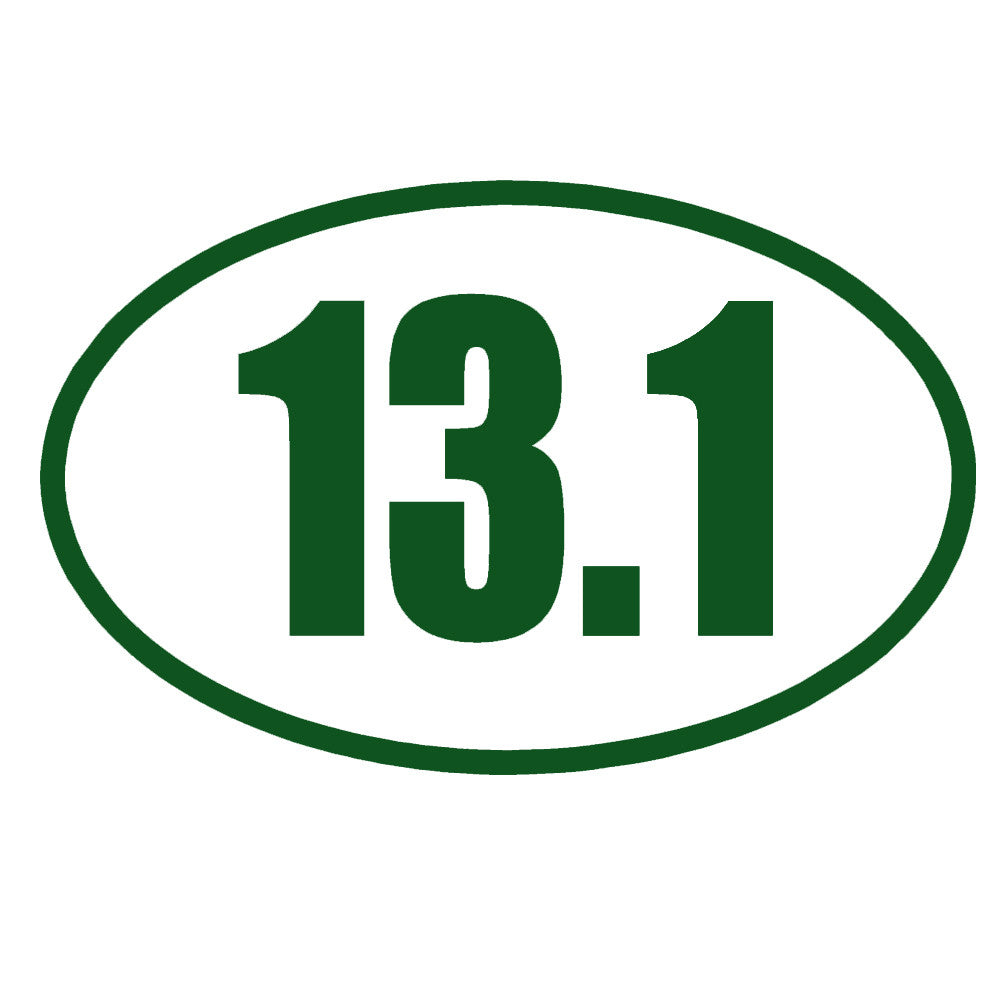 13.1 half marathon running ol single color transfer type decal