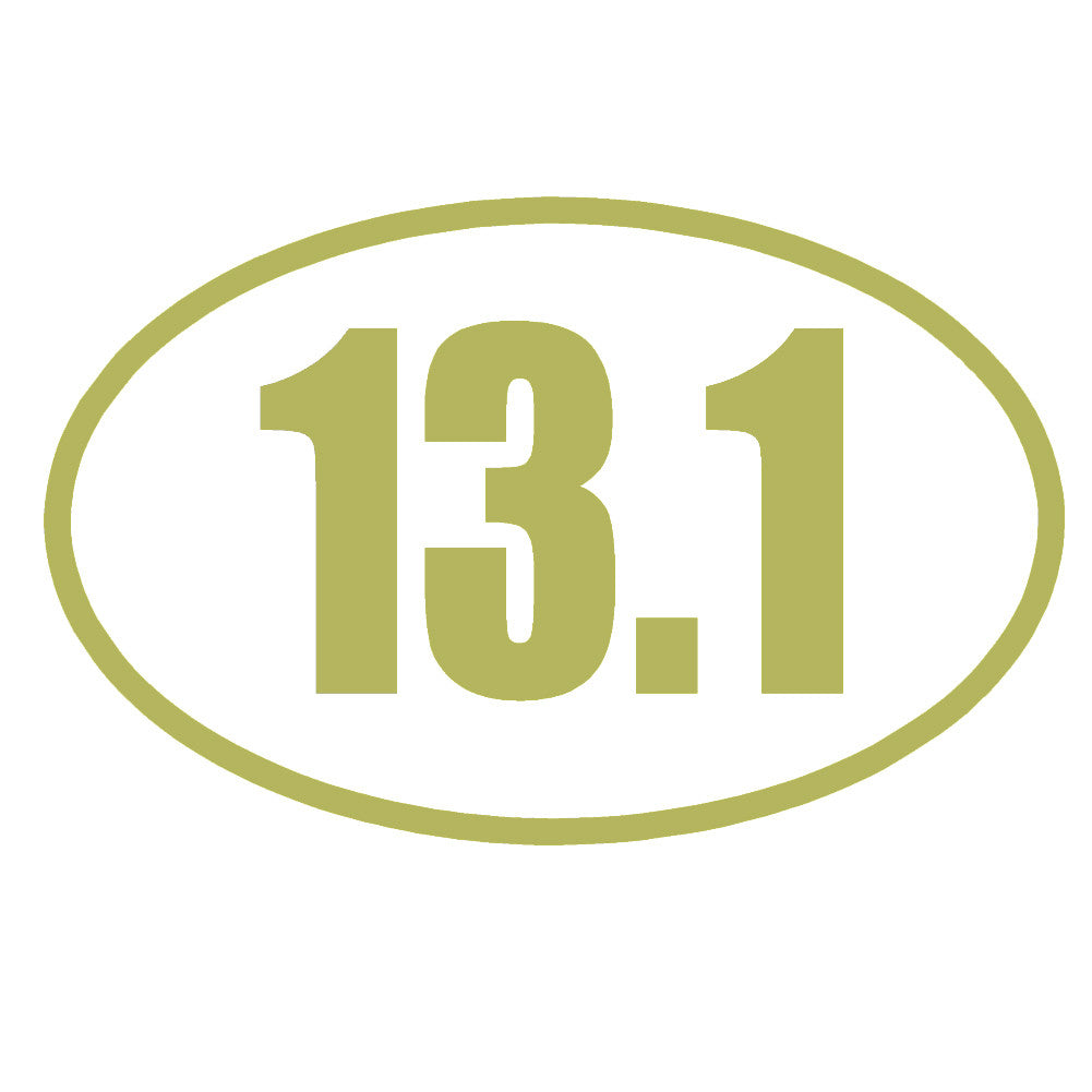 13.1 half marathon running ol single color transfer type decal