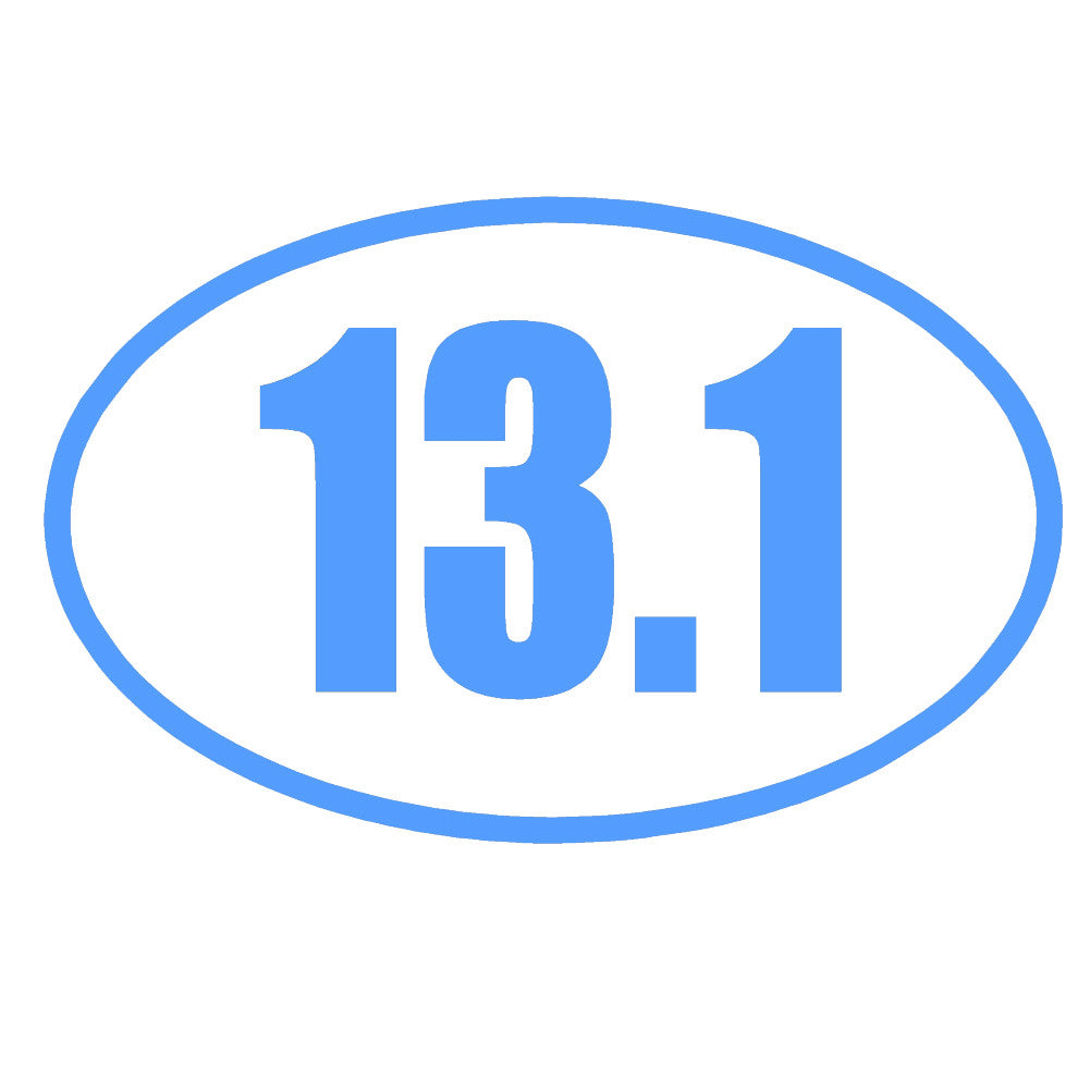 13.1 half marathon running ol single color transfer type decal