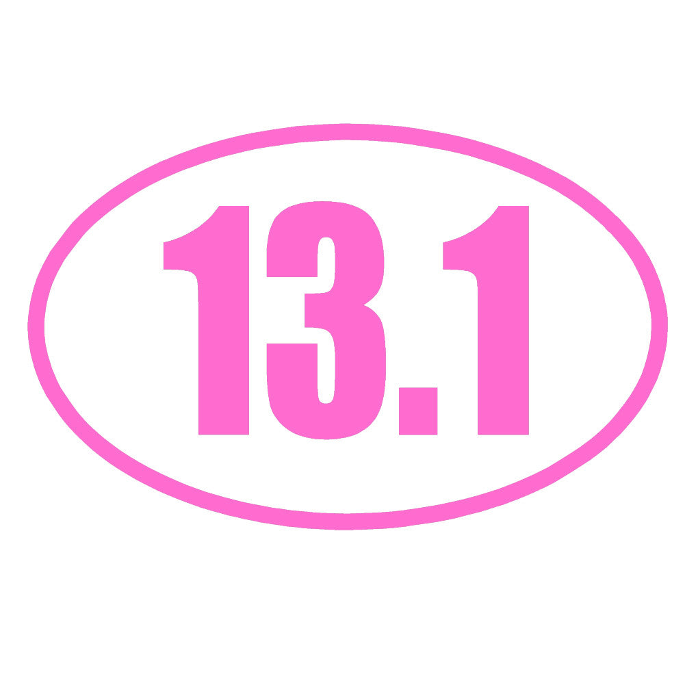 13.1 half marathon running ol single color transfer type decal