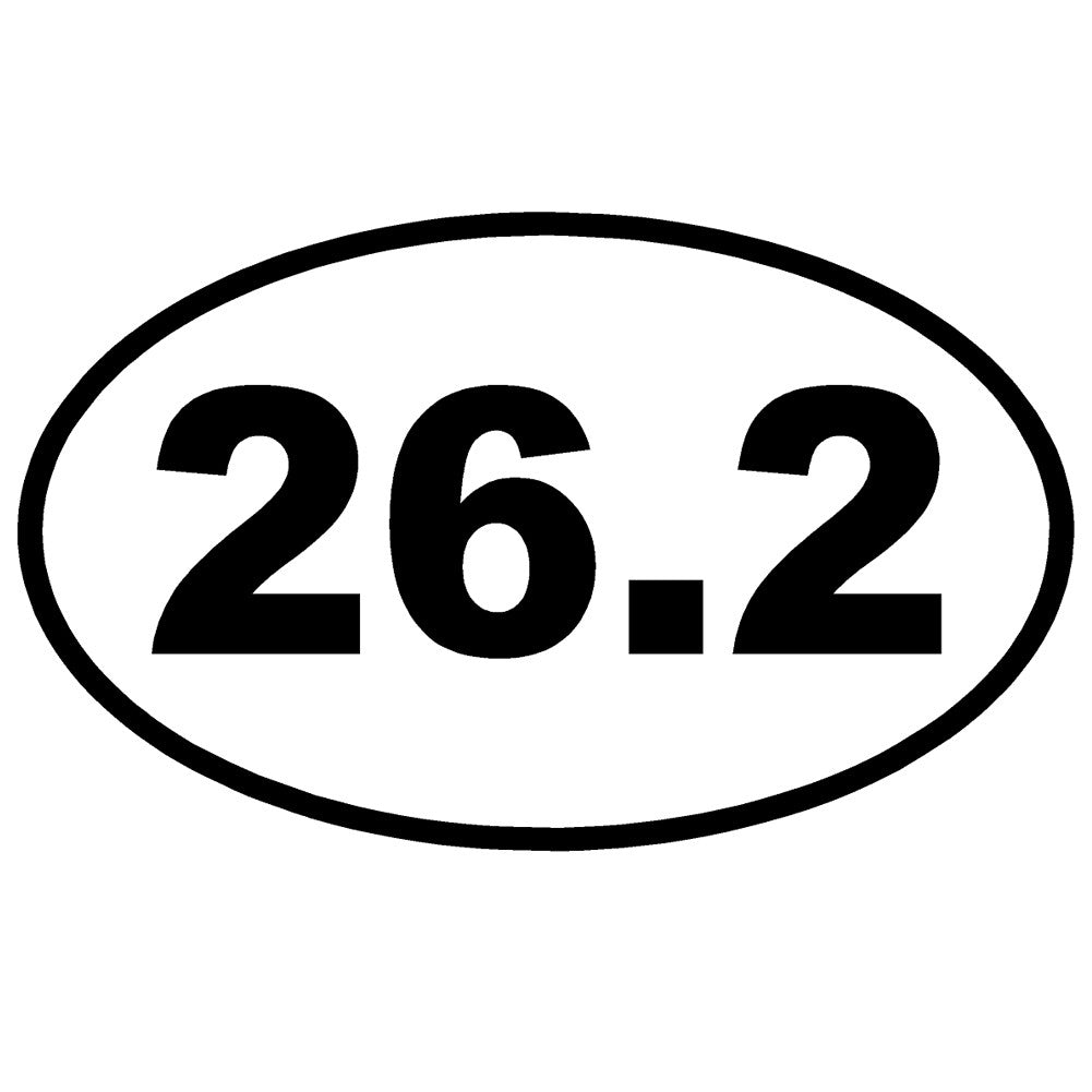 26.2 full marathon running ol single color transfer type decal