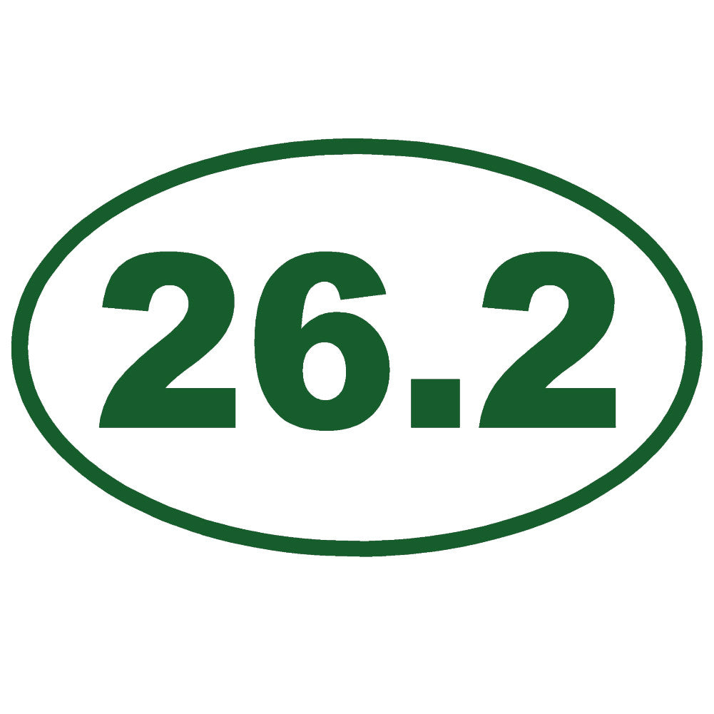 26.2 full marathon running ol single color transfer type decal