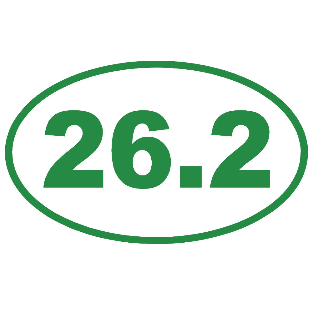 26.2 full marathon running ol single color transfer type decal