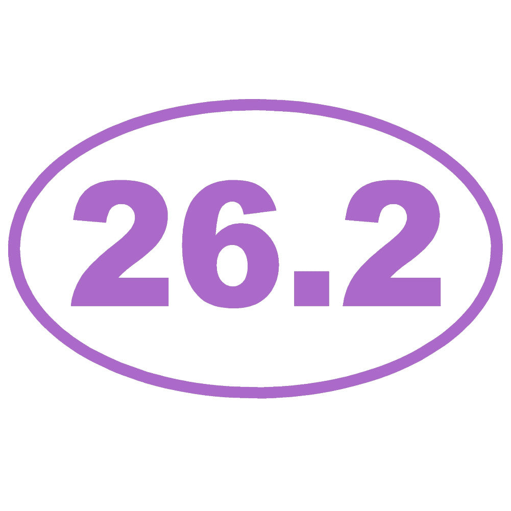 26.2 full marathon running ol single color transfer type decal