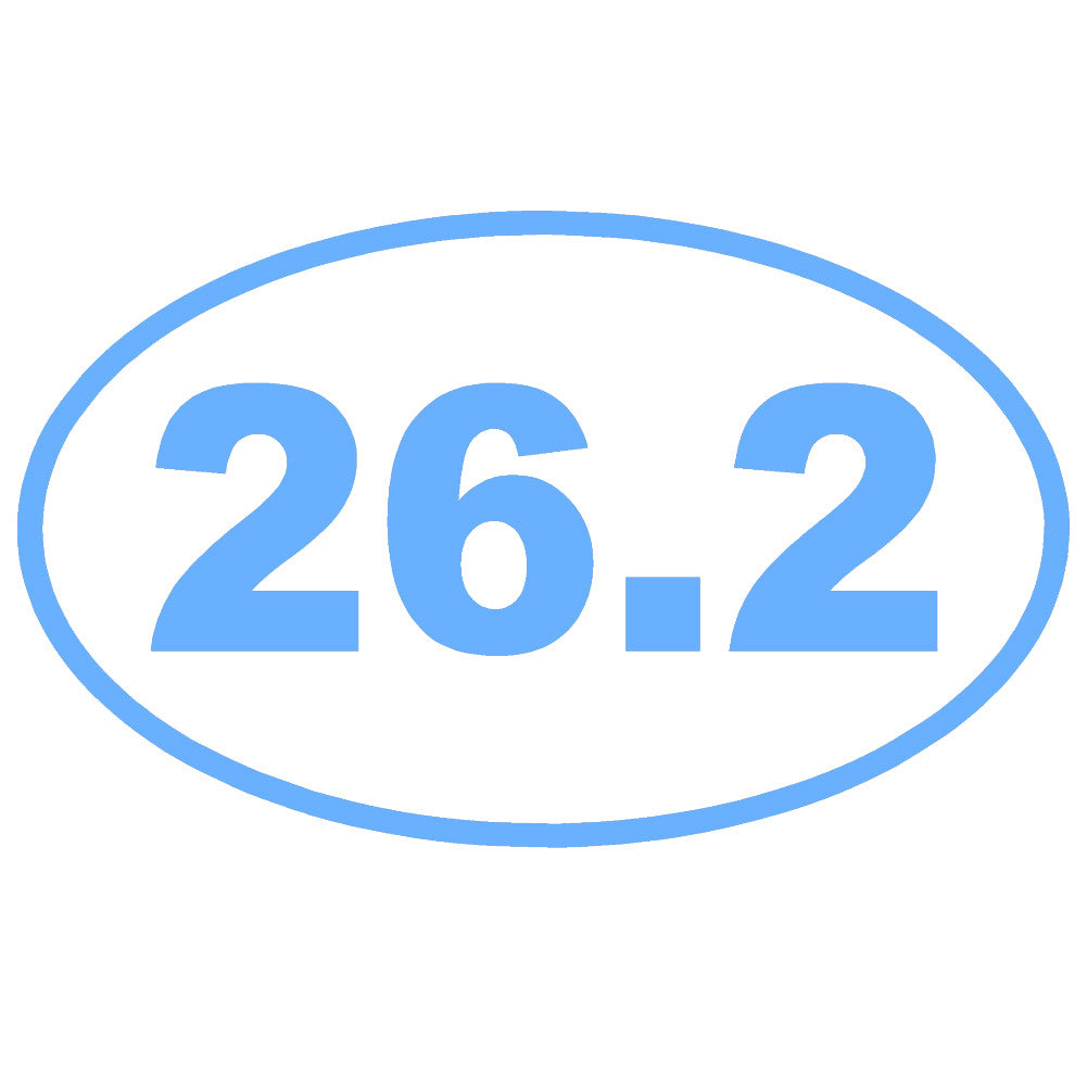 26.2 full marathon running ol single color transfer type decal