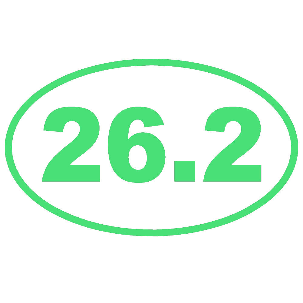 26.2 full marathon running ol single color transfer type decal