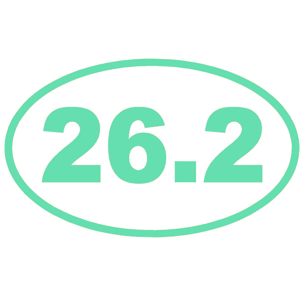 26.2 full marathon running ol single color transfer type decal