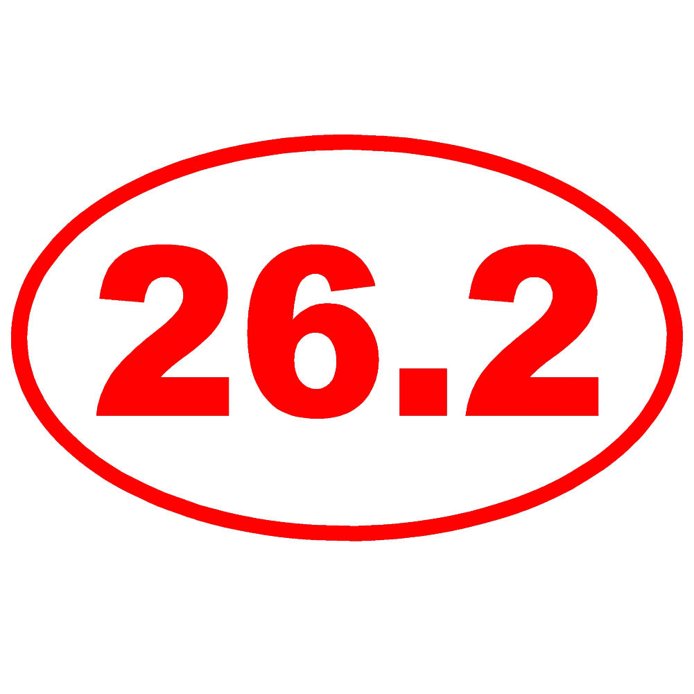 26.2 full marathon running ol single color transfer type decal