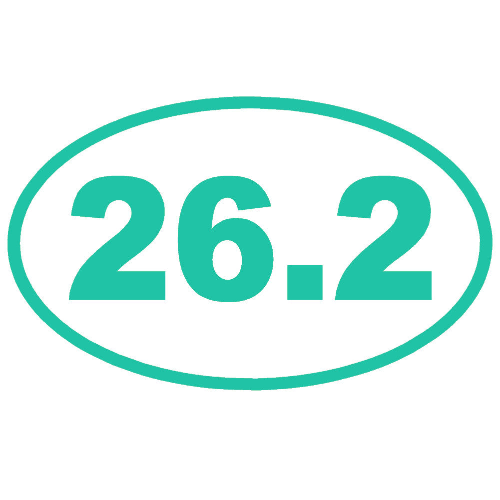 26.2 full marathon running ol single color transfer type decal