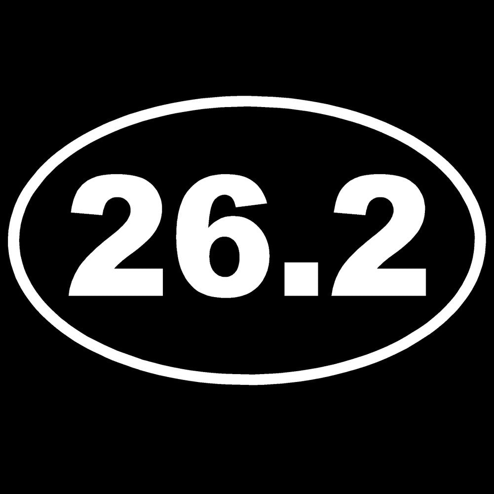 26.2 full marathon running ol single color transfer type decal