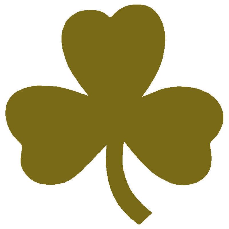 3 leaf clover shamrock single color transfer type decal