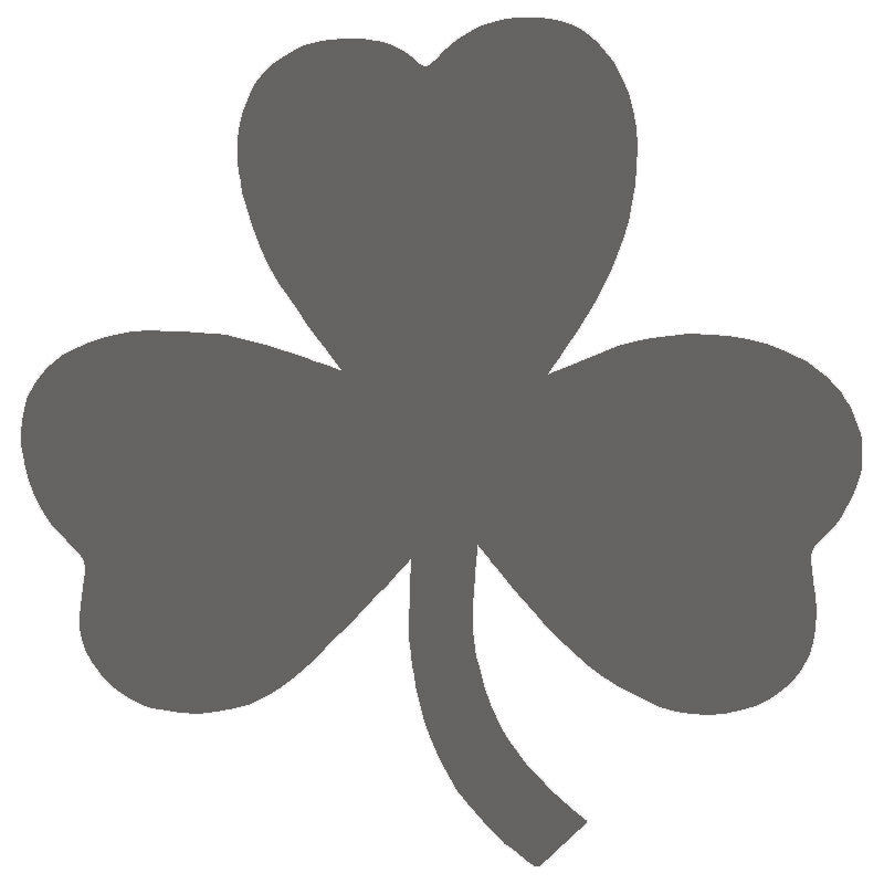 3 leaf clover shamrock single color transfer type decal