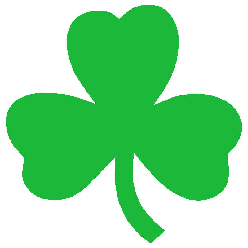 3 leaf clover shamrock single color transfer type decal