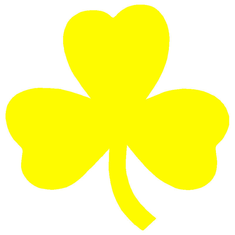 3 leaf clover shamrock single color transfer type decal