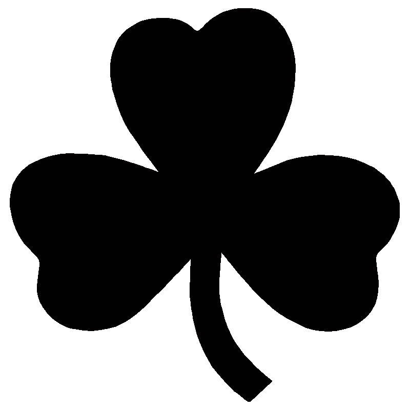 3 leaf clover shamrock single color transfer type decal