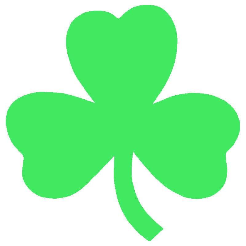 3 leaf clover shamrock single color transfer type decal