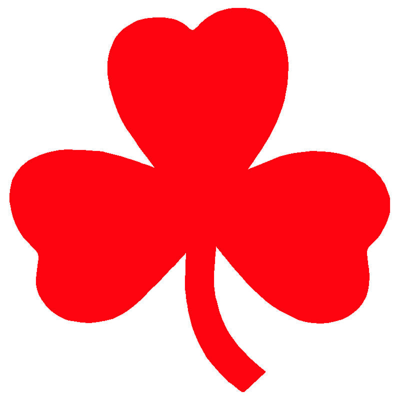 3 leaf clover shamrock single color transfer type decal