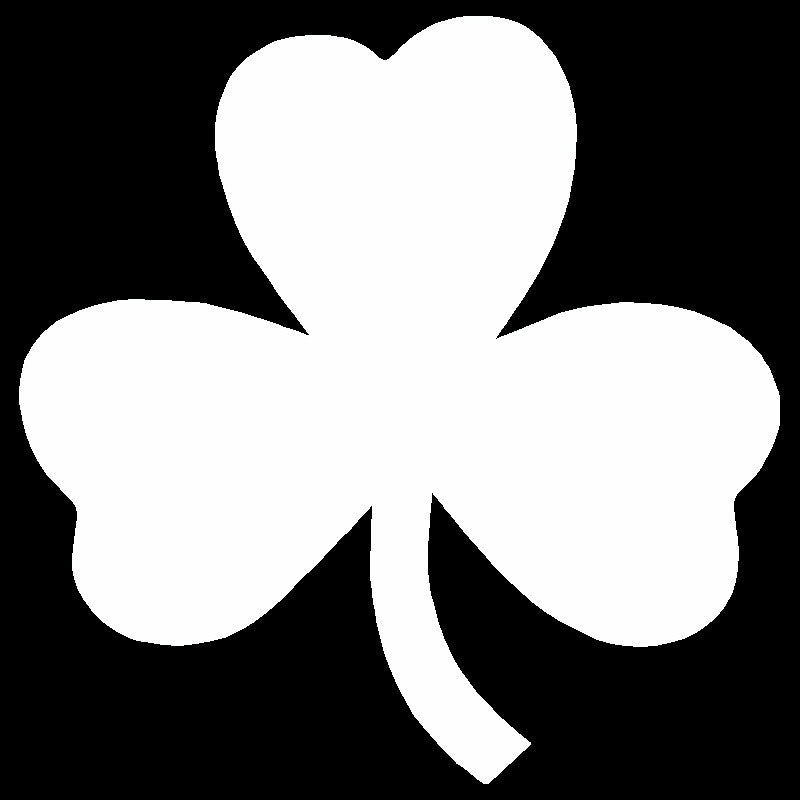 3 leaf clover shamrock single color transfer type decal