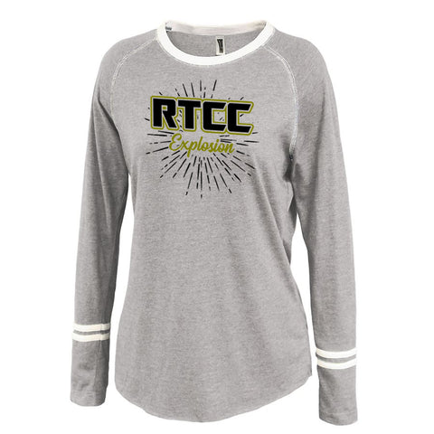 RTCC - ITC Women's Lightweight Cropped Hooded Sweatshirt with 2 color Burst Design on Front.