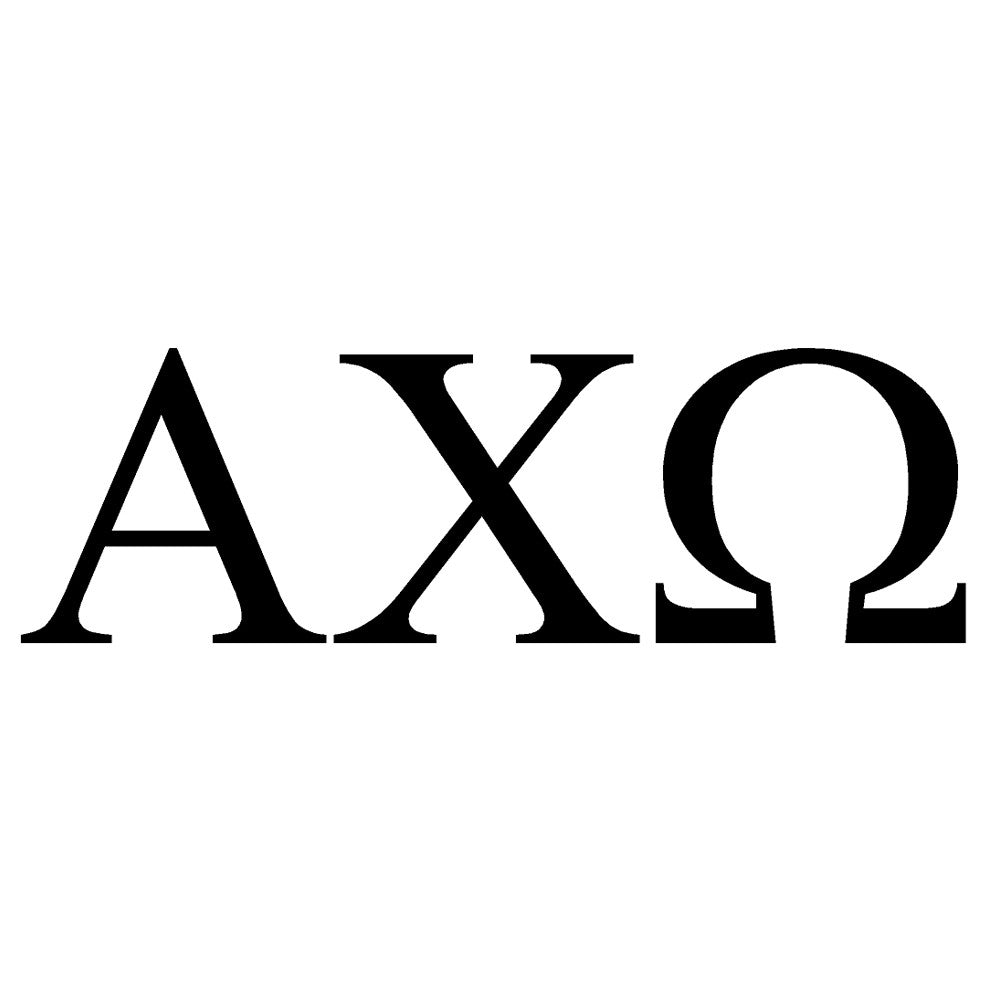 ALPHA CHI OMEGA Greek Lettering Single Color Transfer Type Decal