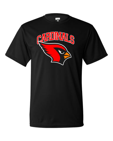 Westwood Cardinals Black Jersey Raglan Crewneck Shirt w/ 2 color SPANGLE Cardinals Mom Design on Front.