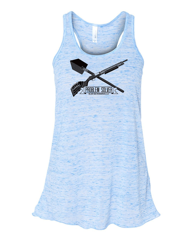 black bag resources - problem solver - b+c women's flowy racerback tank - 8800