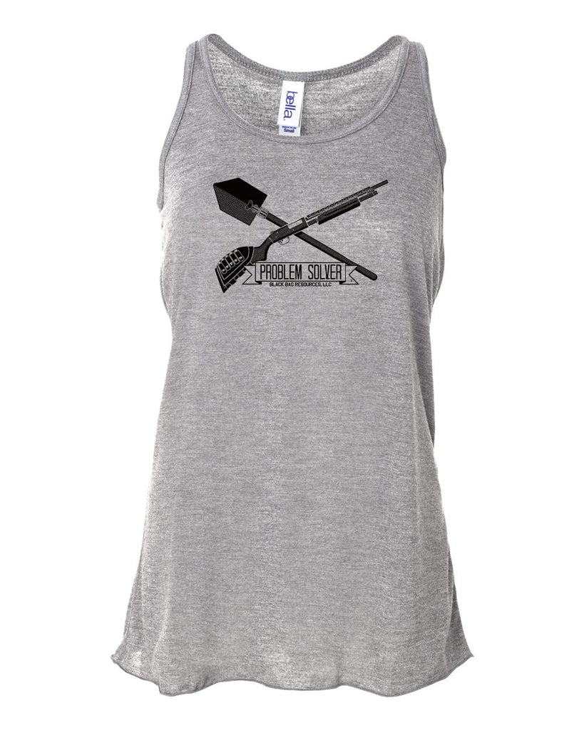 black bag resources - problem solver - b+c women's flowy racerback tank - 8800