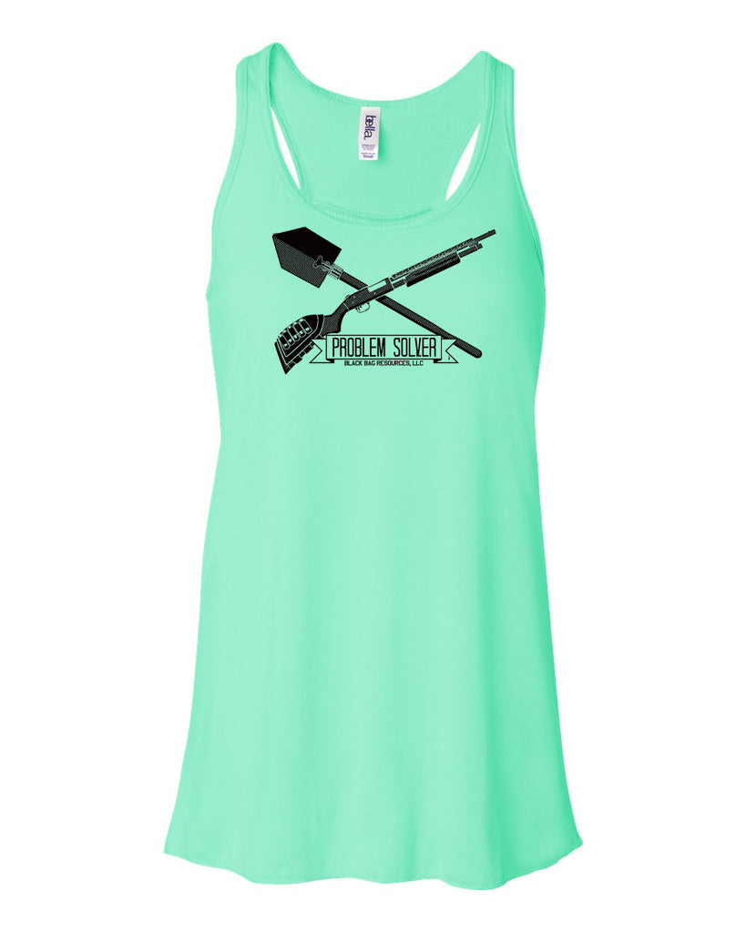 black bag resources - problem solver - b+c women's flowy racerback tank - 8800