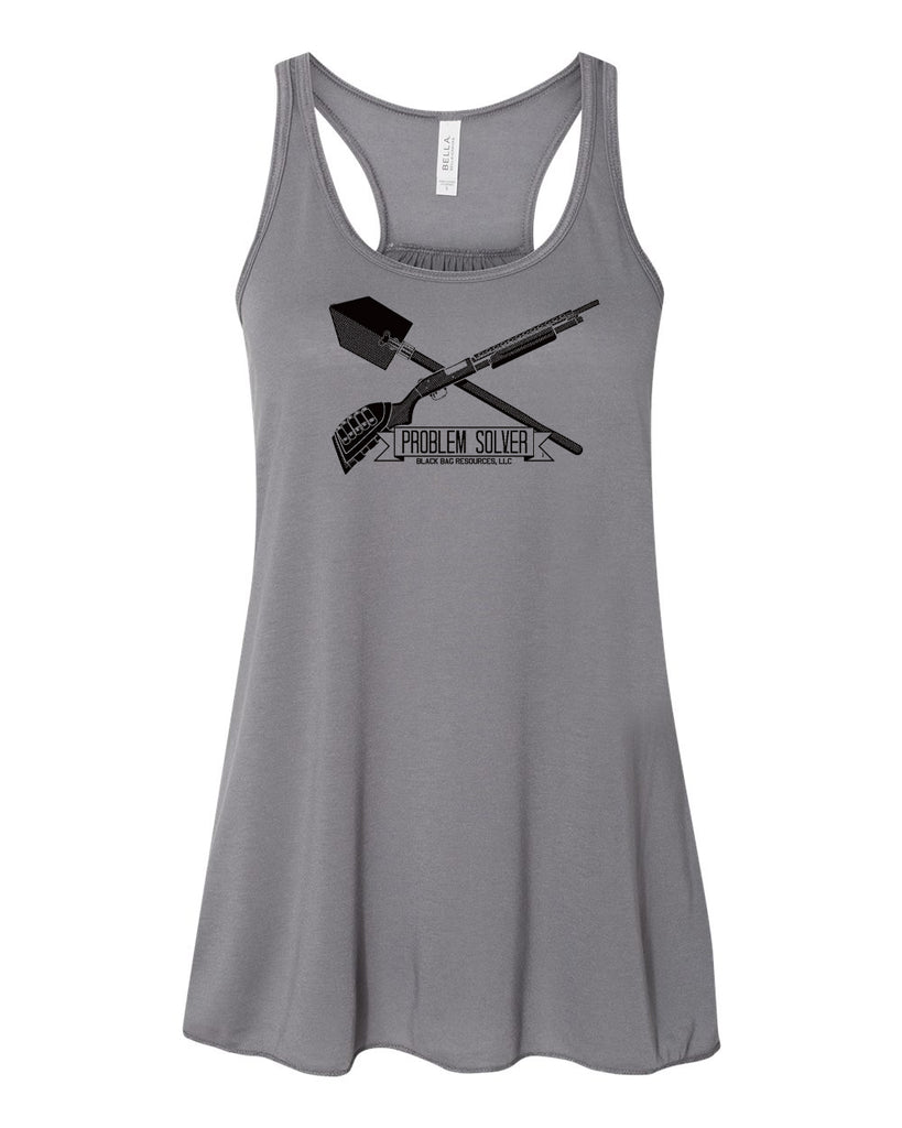 black bag resources - problem solver - b+c women's flowy racerback tank - 8800