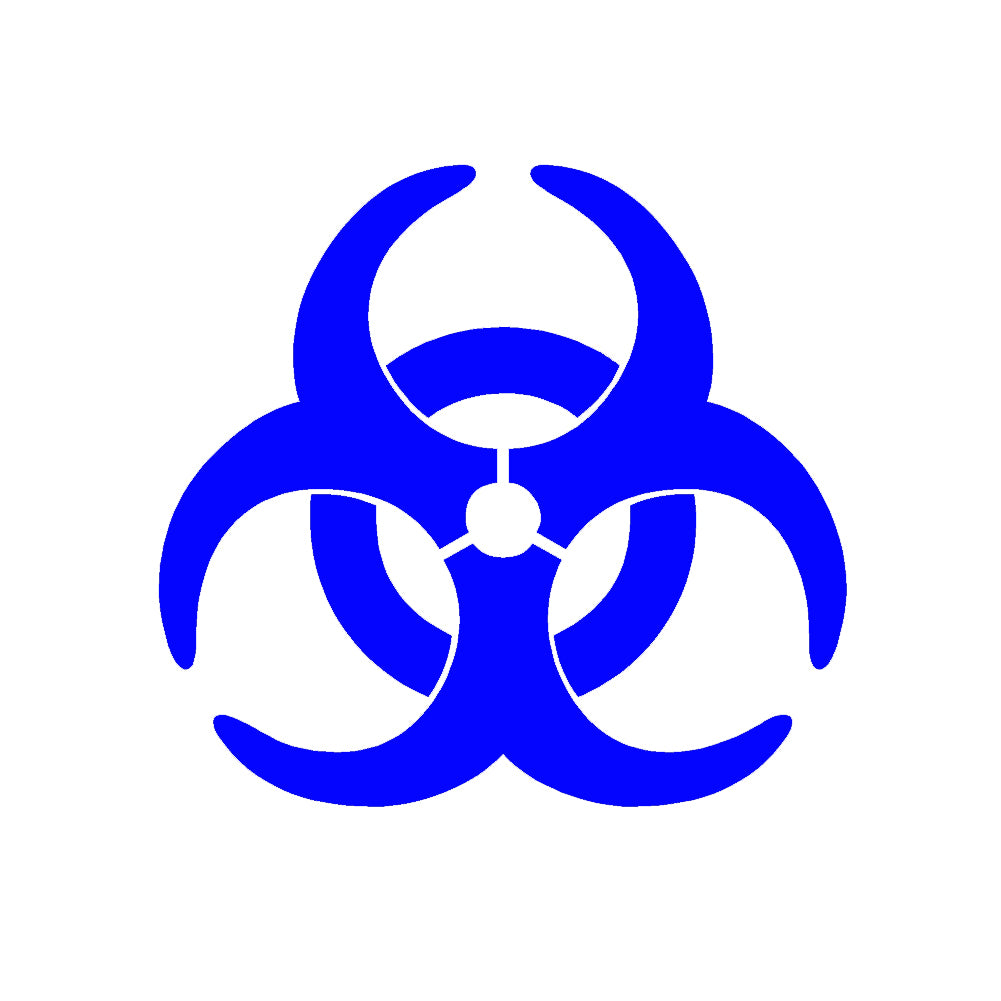 bio hazard symbol v1 single color transfer type decal