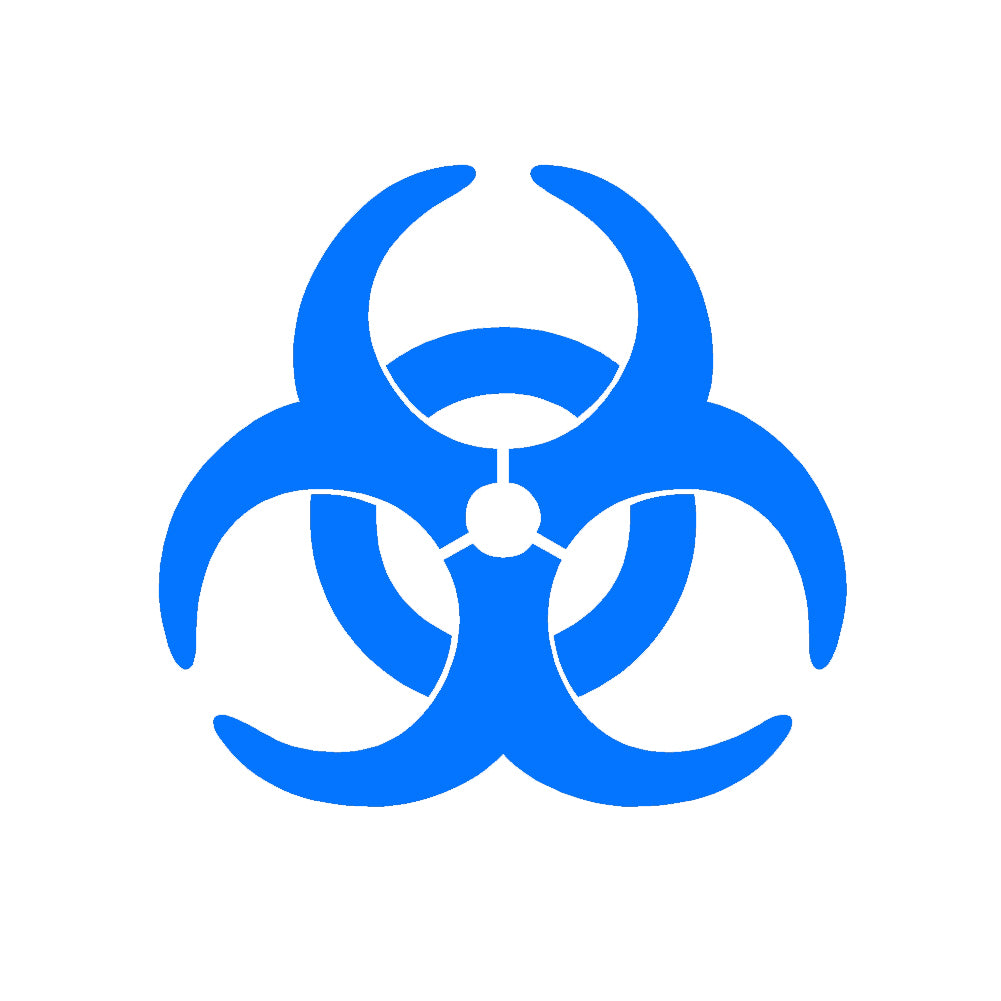 bio hazard symbol v1 single color transfer type decal