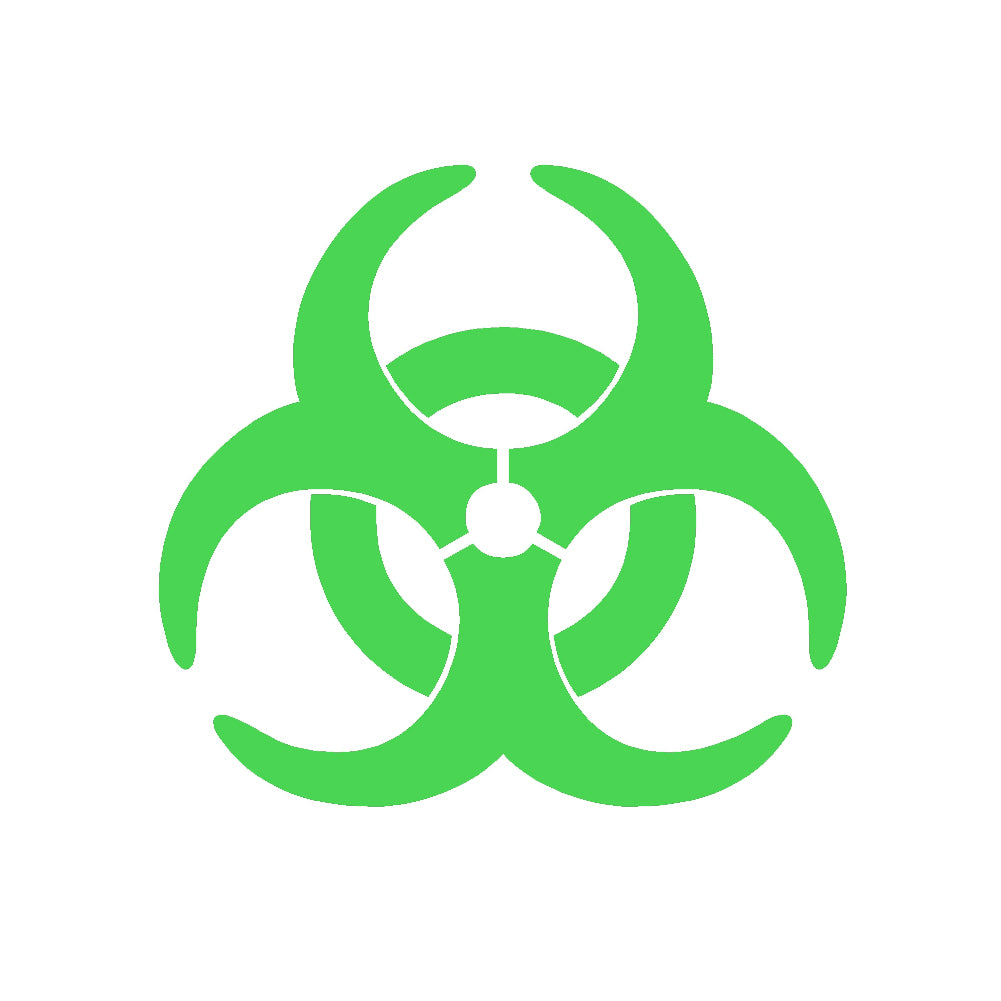 bio hazard symbol v1 single color transfer type decal