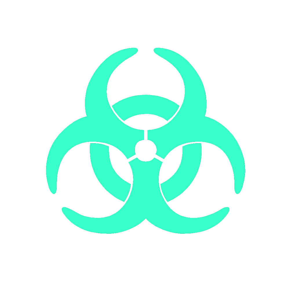 bio hazard symbol v1 single color transfer type decal