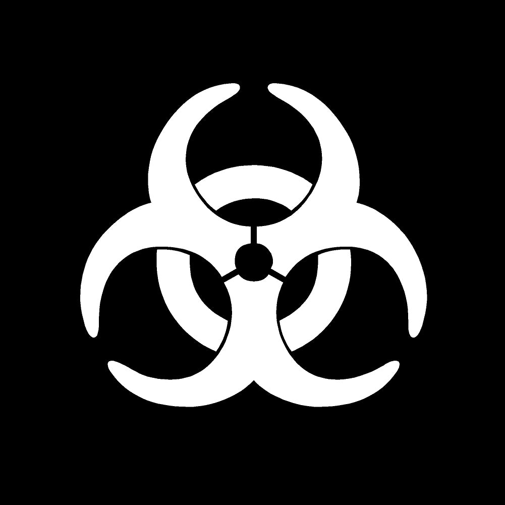 bio hazard symbol v1 single color transfer type decal