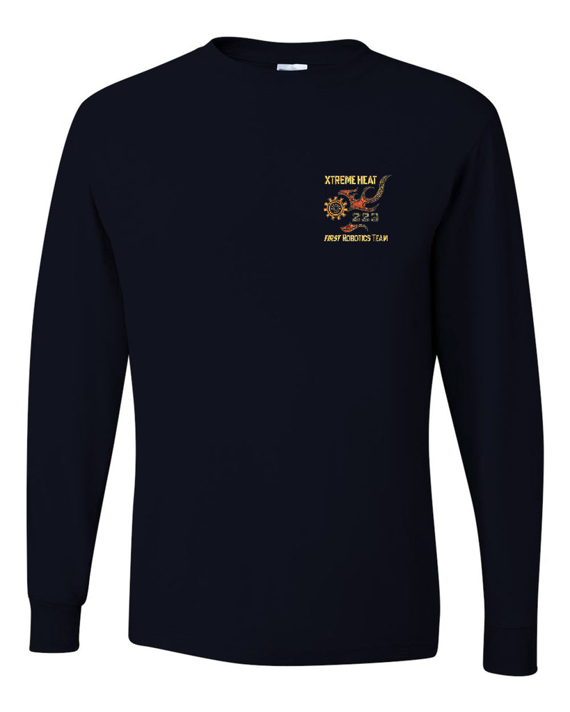 Lakeland Robotics Black JERZEES - Dri-Power® Long Sleeve 50/50 T-Shirt - 29LSR w/ Embroidered Design on Front Left Chest