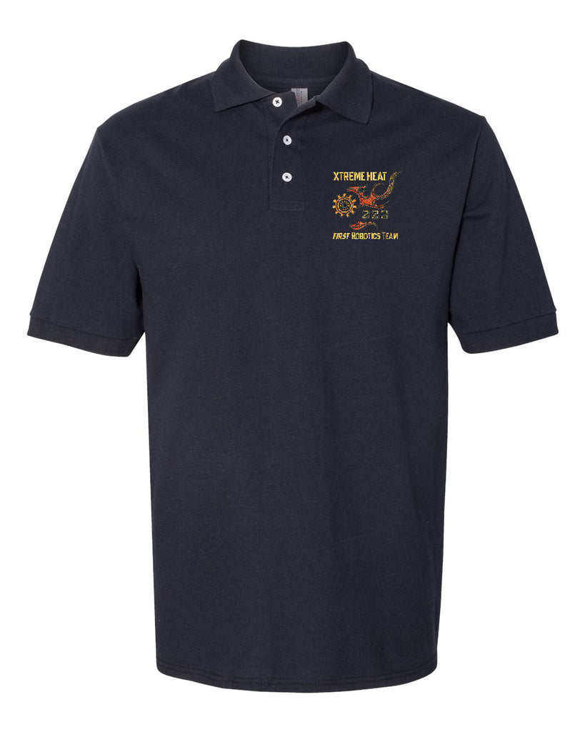 Lakeland Robotics Black JERZEES - 100% Ringspun Cotton Piqué Polo - 443M w/ Embroidered Design on Front Left Chest