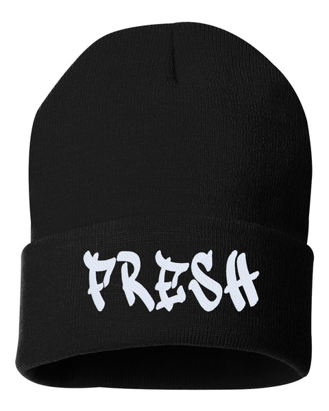 STICKER DAD 'Thinking Cap' Embroidered Cuffed Beanie - Neon Pink With White Thread, Ultra Soft Acrylic/Polyester