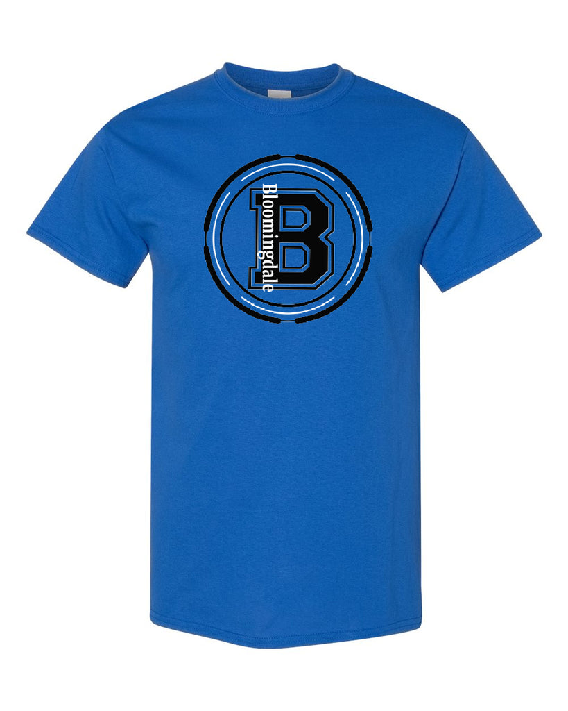Bloomingdale PTA Royal Short Sleeve Tee w/ Bloom B Logo on Front