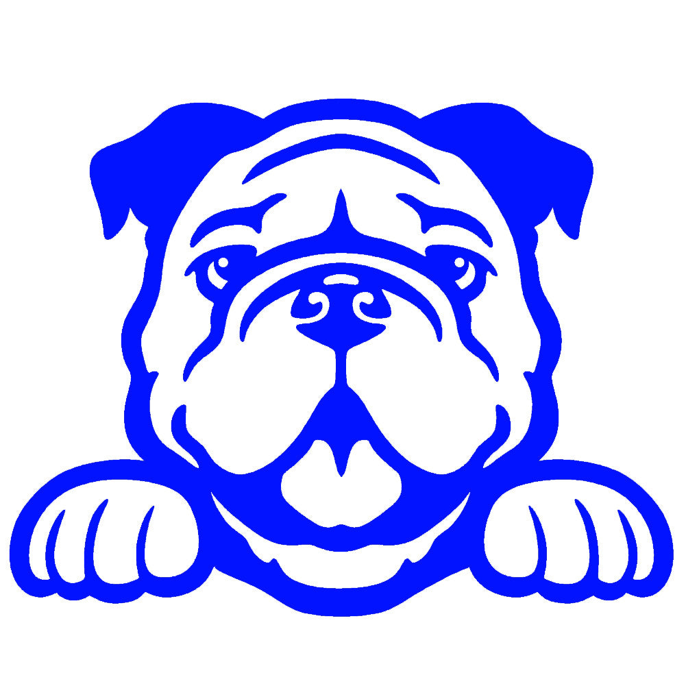 bulldog peeking v1 single color transfer type decal
