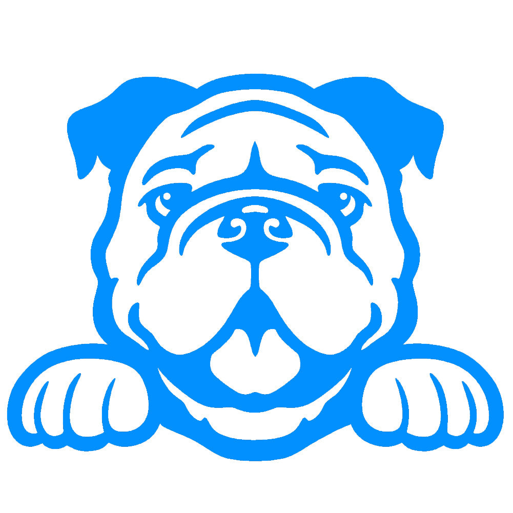 bulldog peeking v1 single color transfer type decal
